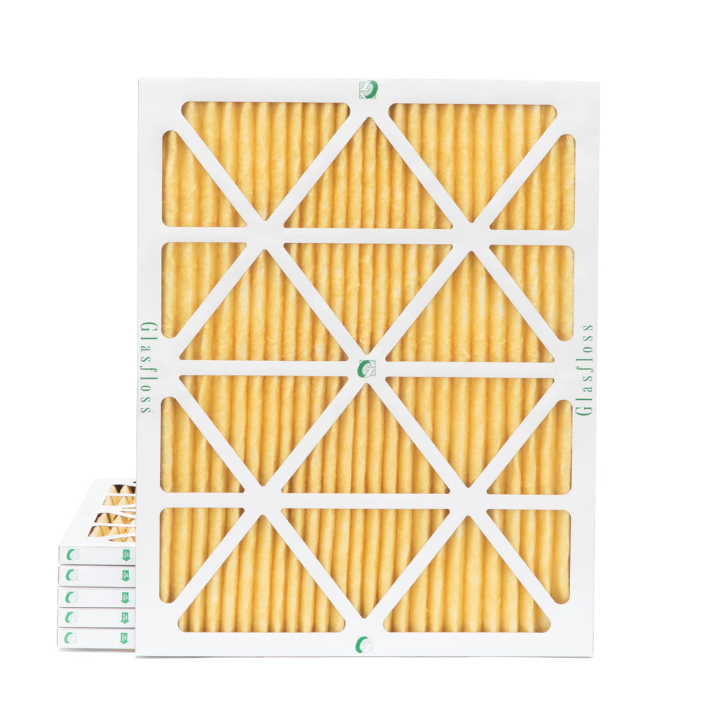 6 Pack of 18x20x1 MERV 11 Pleated Air Filters by Glasfloss. Actual Sizeize: 17-1/2 x 19-1/2 x 7/8