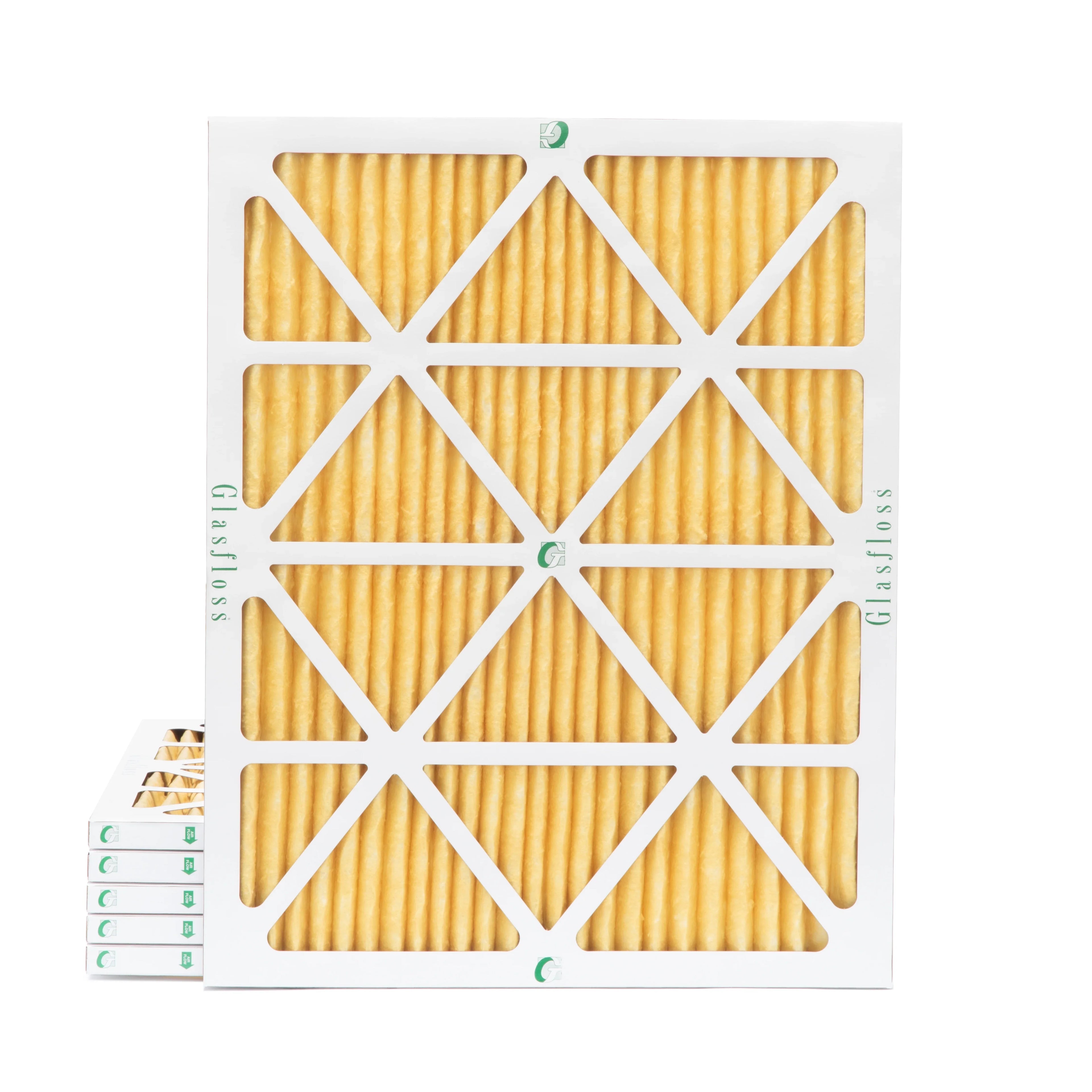 6 Pack of 18x20x1 MERV 11 Pleated Air Filters by Glasfloss. Actual Sizeize: 17-1/2 x 19-1/2 x 7/8
