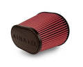 Airaid 720-472 Universal Clamp-On Air Filter: Oval Tapered; 6 in (152 mm) Flange ID; 9 in (229 mm) Height; 10.75 in x 7.75 in (273 mm x 197 mm) Base; 7.25 in x 4.25 in (184 mm x108 mm) Top