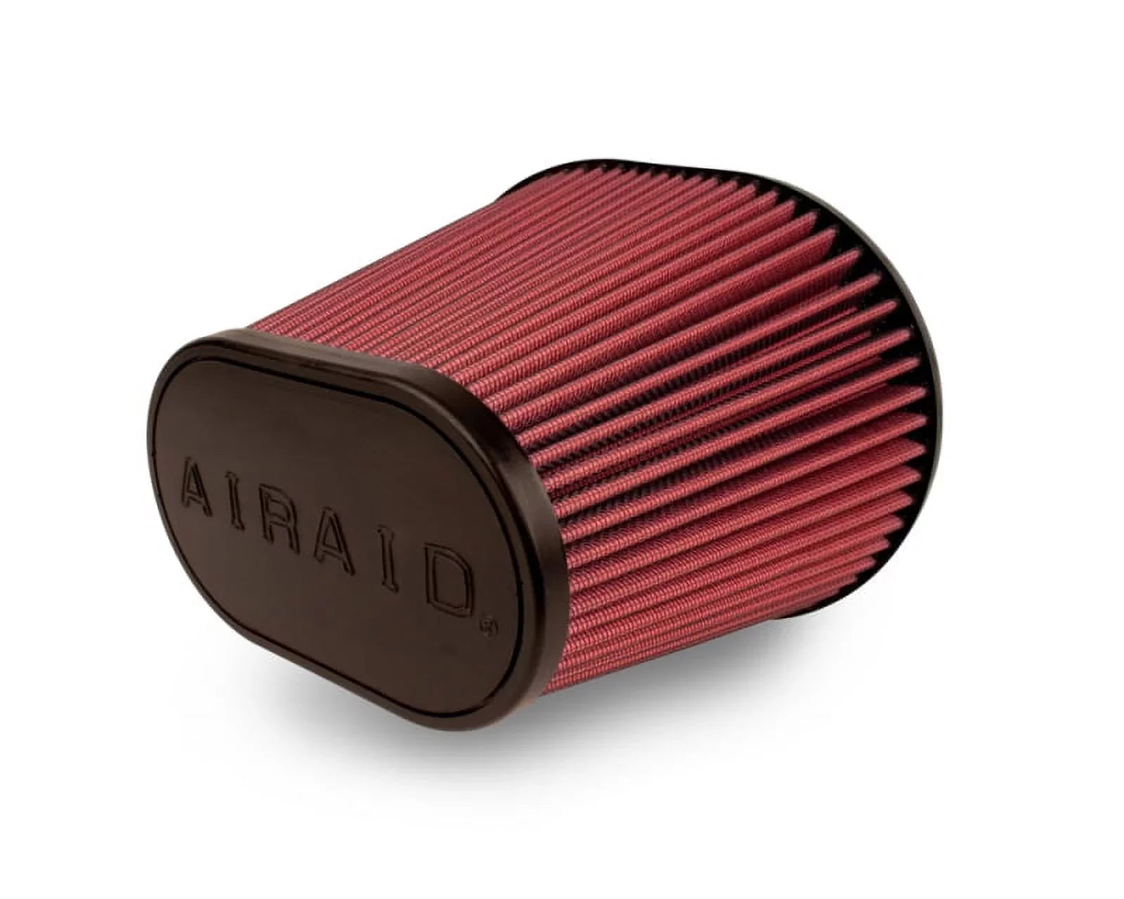 Airaid 720-472 Universal Clamp-On Air Filter: Oval Tapered; 6 in (152 mm) Flange ID; 9 in (229 mm) Height; 10.75 in x 7.75 in (273 mm x 197 mm) Base; 7.25 in x 4.25 in (184 mm x108 mm) Top