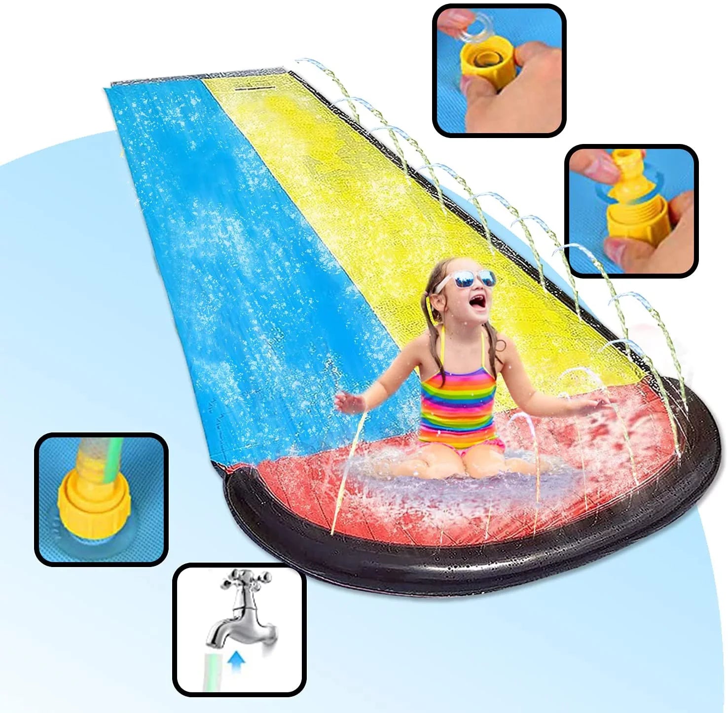 Vivazy 15.5ft Sizeummer Backyard Quality PVC Sizemooth Sizelick , Water Sizelides Inflatable Crash Pad