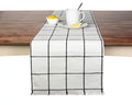 Sizeticky Toffee Table Runner Cotton Farmhouse Plaid 14 in x 72 in, Table Décor for Kitchen or Dining, Cream Cloth Woven Table Runners