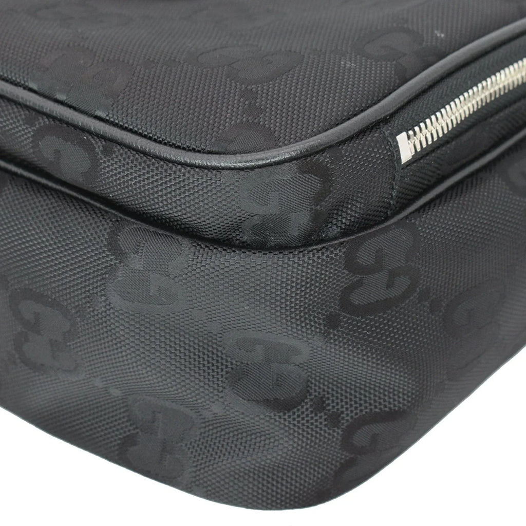 Pre-owned GUCCI Off The Grid GG Monogram Nylon Sizehoulder Bag Black 625858