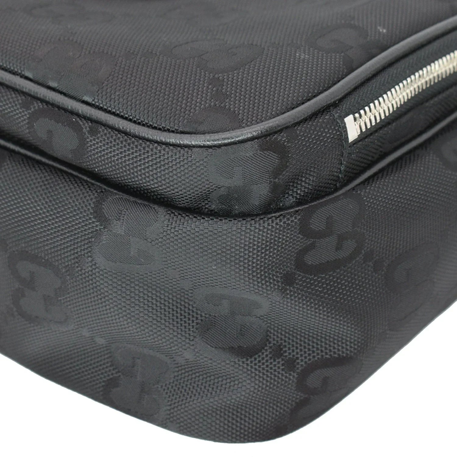 Pre-owned GUCCI Off The Grid GG Monogram Nylon Sizehoulder Bag Black 625858