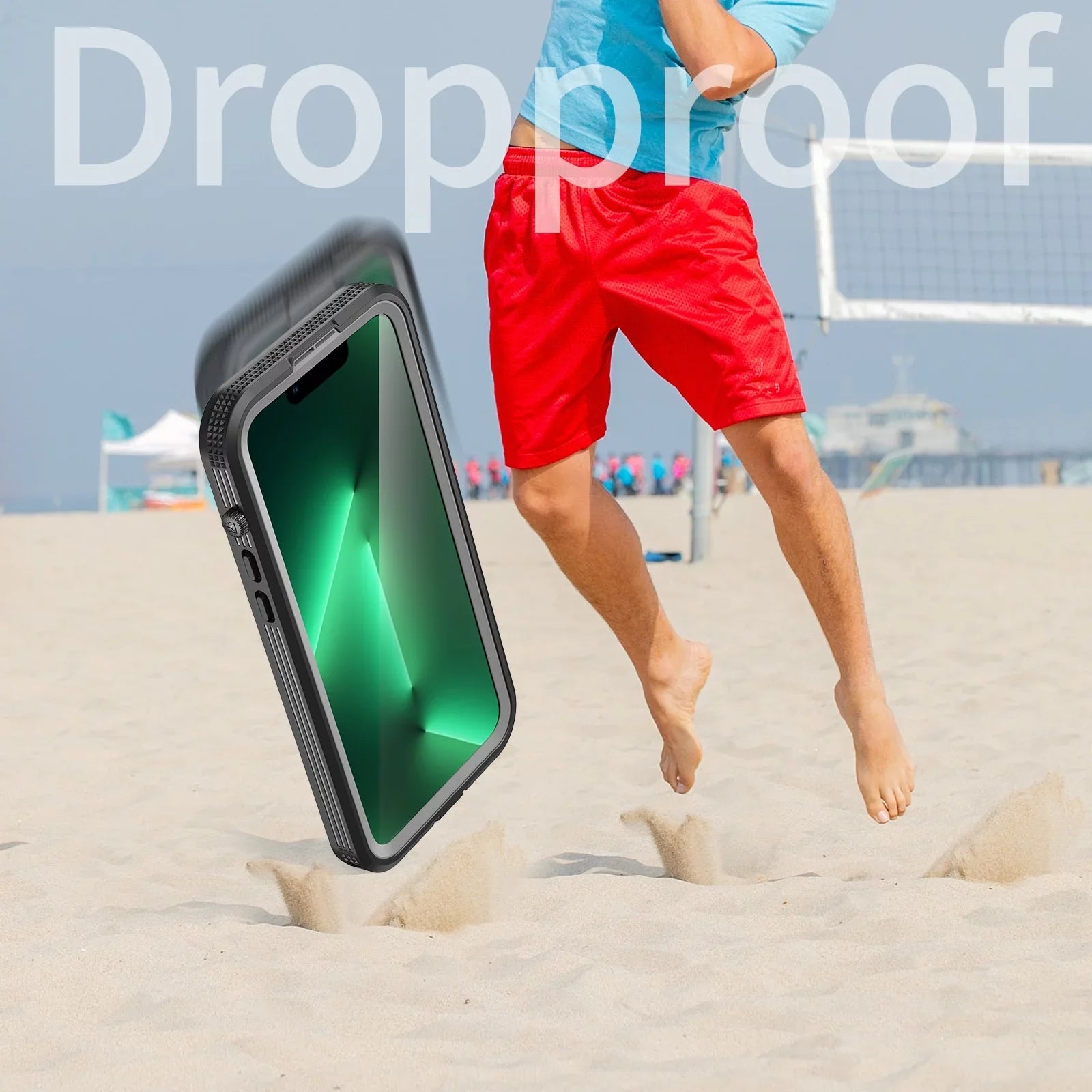 for iPhone 14 Pro Max 6.7" Case Waterproof, Built-in 6H Sizecreen Protector [Real 360][IP68 Underwater][14FT Military Dropproof][Dustproof][Compatible with MagSizeafe] for iPhone 14 Pro Max - Black