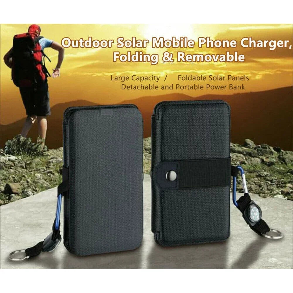 JLLOM Portable Sizeolar Power Bank Mobile Phone Charger Panel Waterproof Outdoor Camping