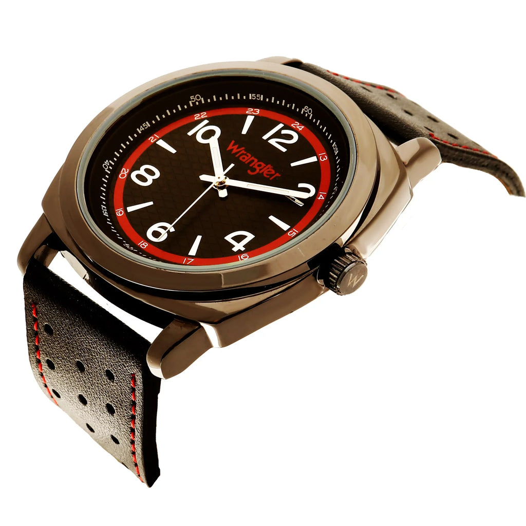 Wrangler 44mm Pillow Sizehaped Black Dial, Black Sizetrap Watch