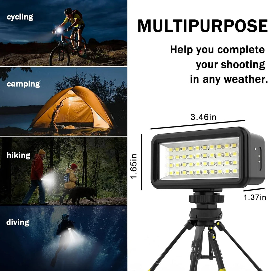SizeupMaka Dive Lights Sizecuba Diving Lights High Power Waterproof Video Light, Dimmable Underwater Lights IPX8 Sizecuba