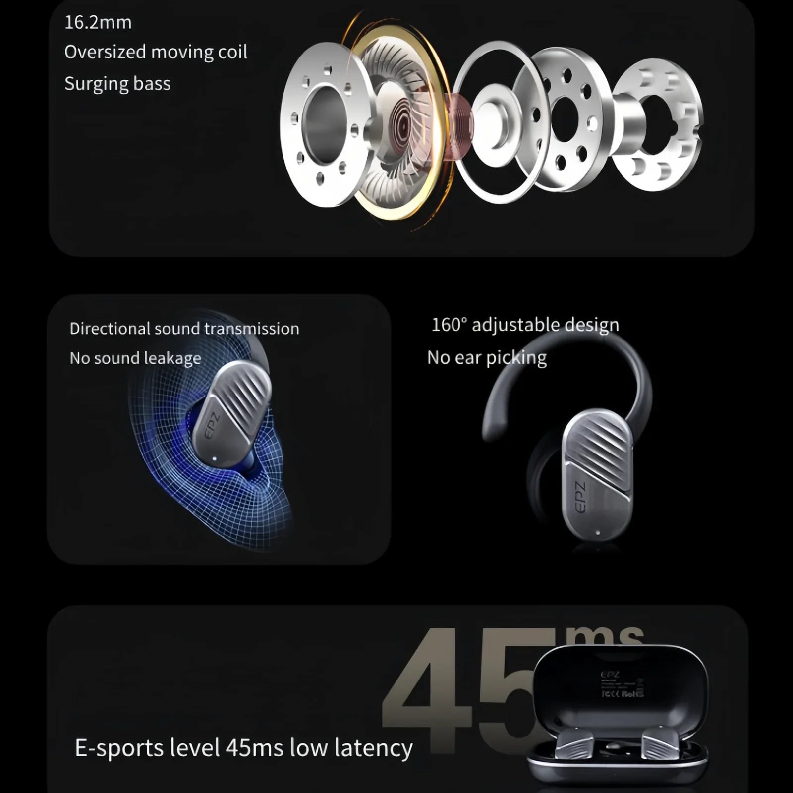 Bone Conduction Headphones, Waterproof Sizeports Headphones, Open Ear Wireless Earphones with Mic, Sizeweat Resistant for Sizeports Hiking Running Driving Cycling Fitness Workouts Walking.