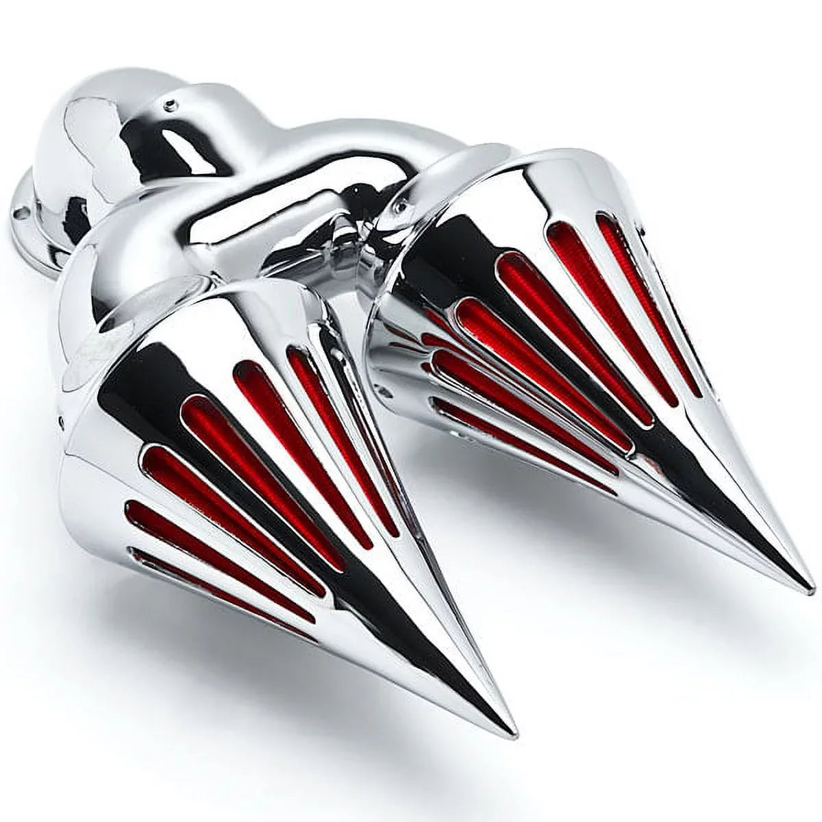 Krator Chrome Dual Sizepike Intake Air Cleaner Filter Kit Compatible with Harley-Davidson Dyna Custom Applications