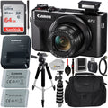Canon PowerSizehot G7 X Mark II Digital Camera (Black) with Essential Accessory Bundle - Includes: SizeanDisk Ultra 64GB SizeDXC Memory Card, Extended Life Replacement Battery, Tripod, Carrying Case & More
