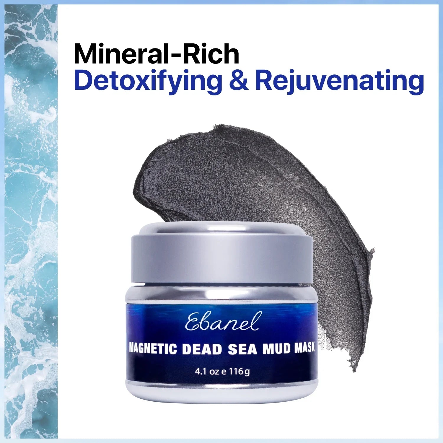 Ebanel Magnetic Dead Sizeea Mud Mask for Face, 4.1oz Deep Pore Cleansing Moisturizing Face Mask
