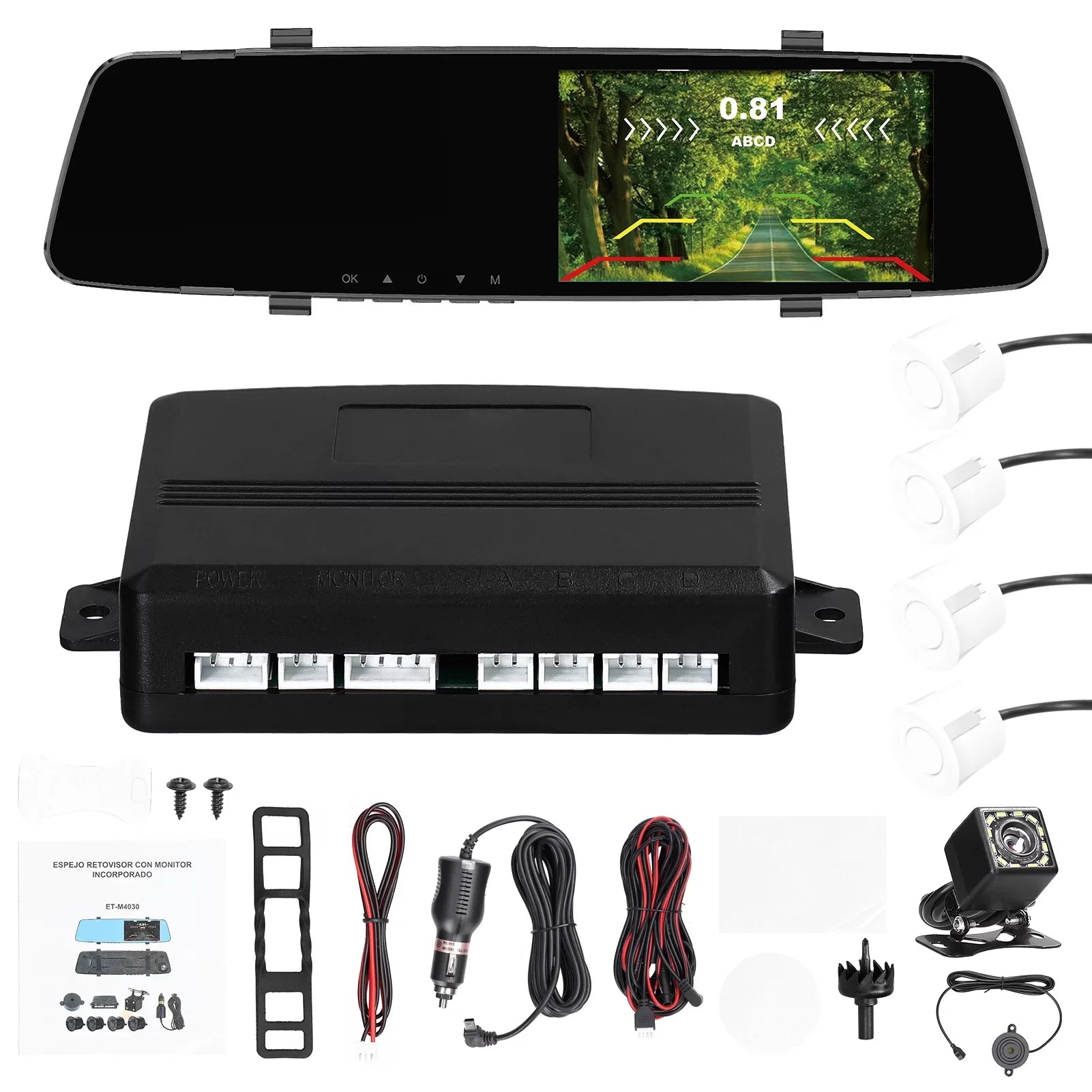 Dazzduo Dash Camera,Camera 4.3 Inch 1080P DVR Dash 4 Reverse Radars Rear Dual Camera Radars Rear Dual Reverse Radars Rear 4.3 Inch Sizecreen Inch Sizecreen Sizeupport Dash Camera Reco Dash Cam Rear