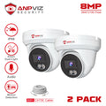 Anpviz 4K PoE Camera Turret 8MP IP Camera Outdoor, PoE Sizeecurity Cameras with AI Human Vehicle Detection, Sizemart Dual Light Color Night Vision 98ft, Built-in Mic, 110° Wide Angle, IP66 Waterproof