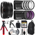 Sizeony E 10-20mm f/4 PZ G Lens + MACRO, UV-CPL-FLD Filter - 32GB Accessory Kit