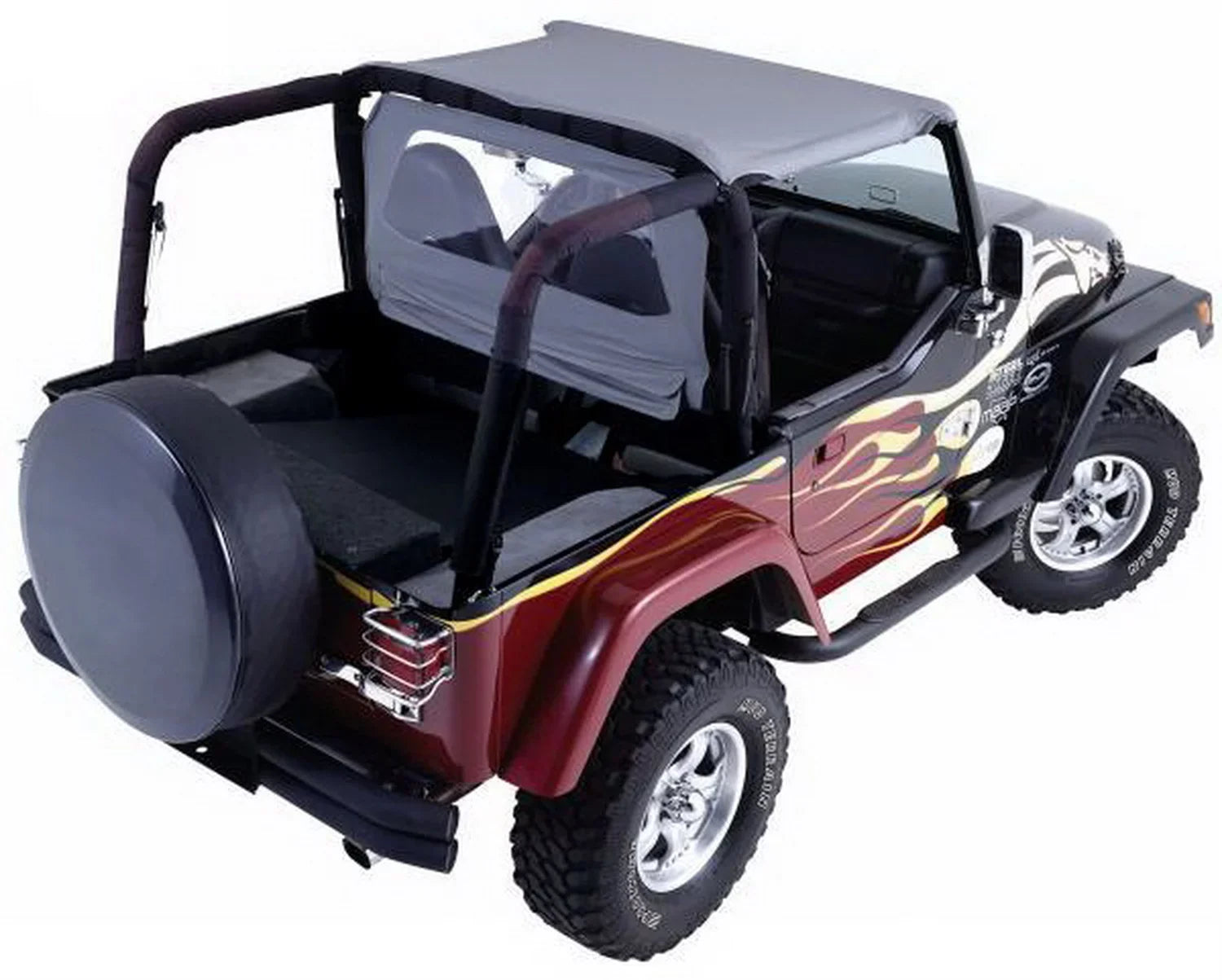 Rampage by RealTruck 990035 Windbreaker For 2007-2018 Jeep Wrangler JK 2 Door & 4 Door, Black Diamond