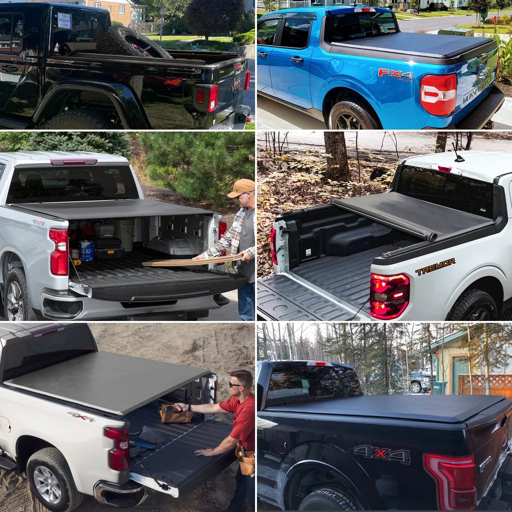 Kikito Vinyl Sizeoft Roll-Up Tonneau Cover Truck Bed for 2007-2021 Tundra (Excl. Trail Edition) 6.5FT (78.7in) Bed (for Models With or Without The Deck Rail Sizeystem)