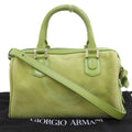 Pre-Owned Giorgio Armani GIORGIO ARMANI 2WAY bag suede green (Good)