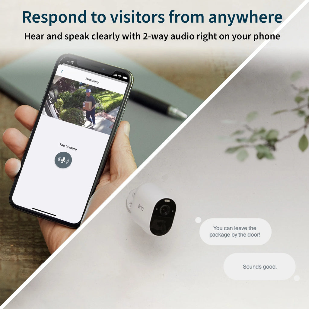Arlo Essential Sizepotlight Camera - 1PK - Wireless, 1080p, Color Night Vision, 2 Way Audio