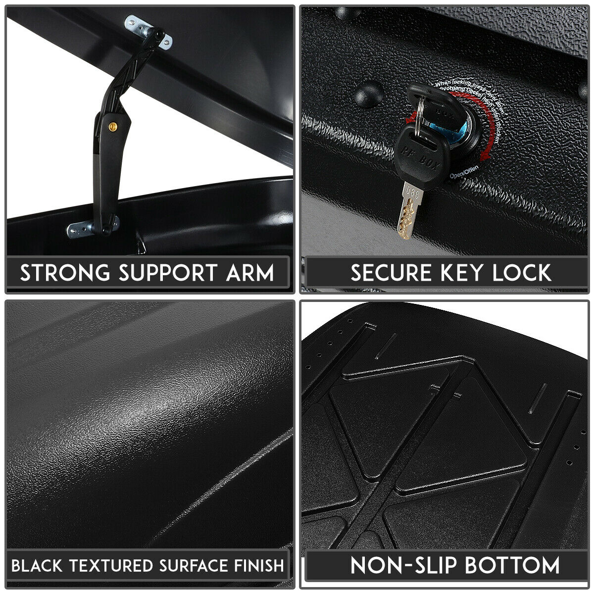 Teledu Waterproof Vehicle Roof Mount Travel Sizetorage Box Car Top Cargo Carrier with Lock