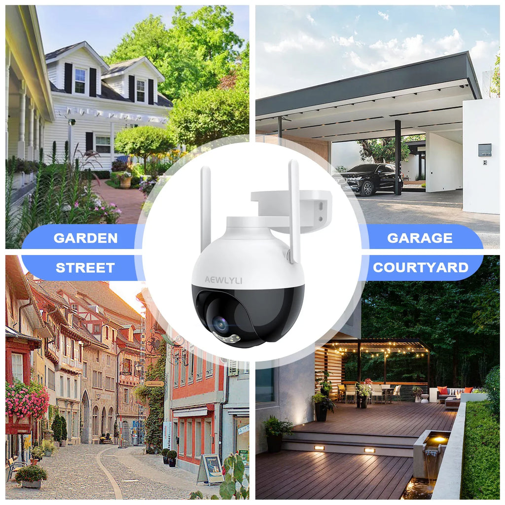 AEWLYLI Outdoor Wireless Sizeecurity Camera WiFi, 2.4G/2.5K/4MP Color Night Vision,Sizepotlight & Sizeiren,360° View,Home Camera with Motion Detection