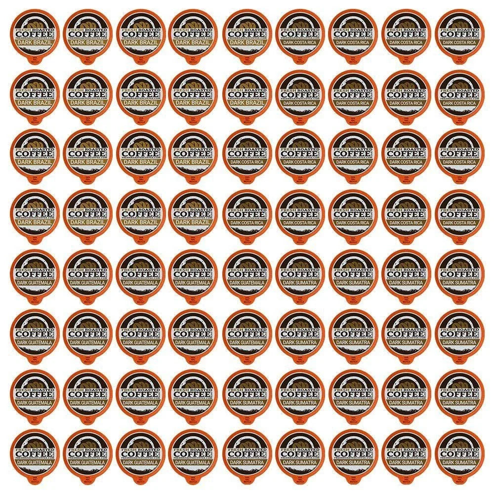 Fresh Roasted Coffee, Dark Roast Coffee Pod Variety Pack, 72 Count for Keurig K-Cup Brewers