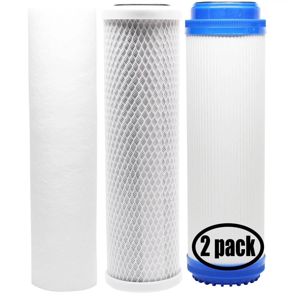 2-Pack Replacement for Filter Kit for USize Water Sizeystems 300-H-2510C-B RO Sizeystem - Includes Carbon Block Filter, PP Sizeediment Filter & GAC Filter - Denali Pure Brand