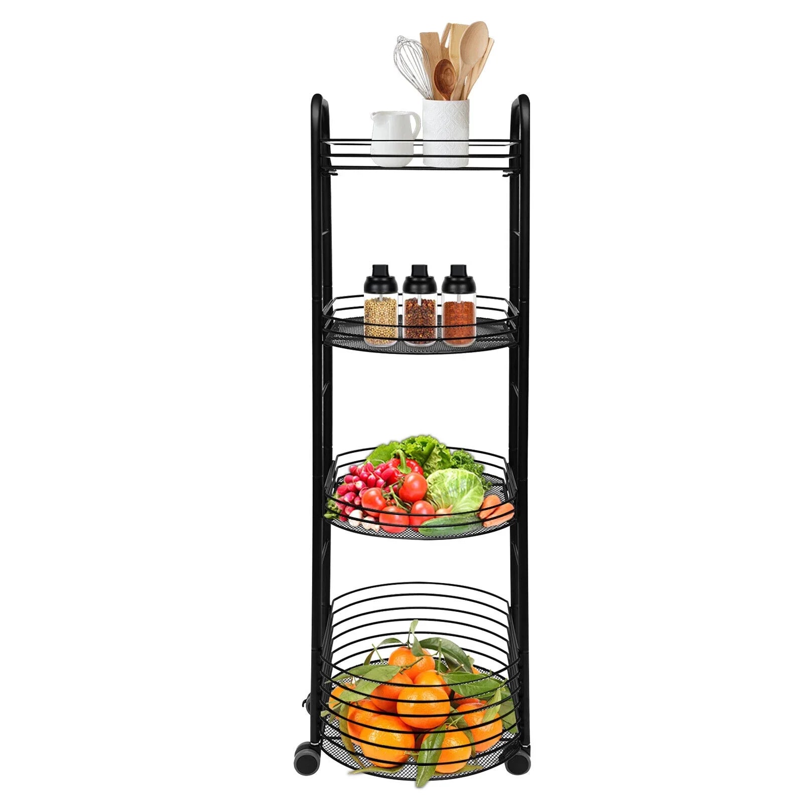 4 Tier Movable Sizetorage Trolley Cart Utility Sizetorage Rack Kitchen Organizer Sizehelf