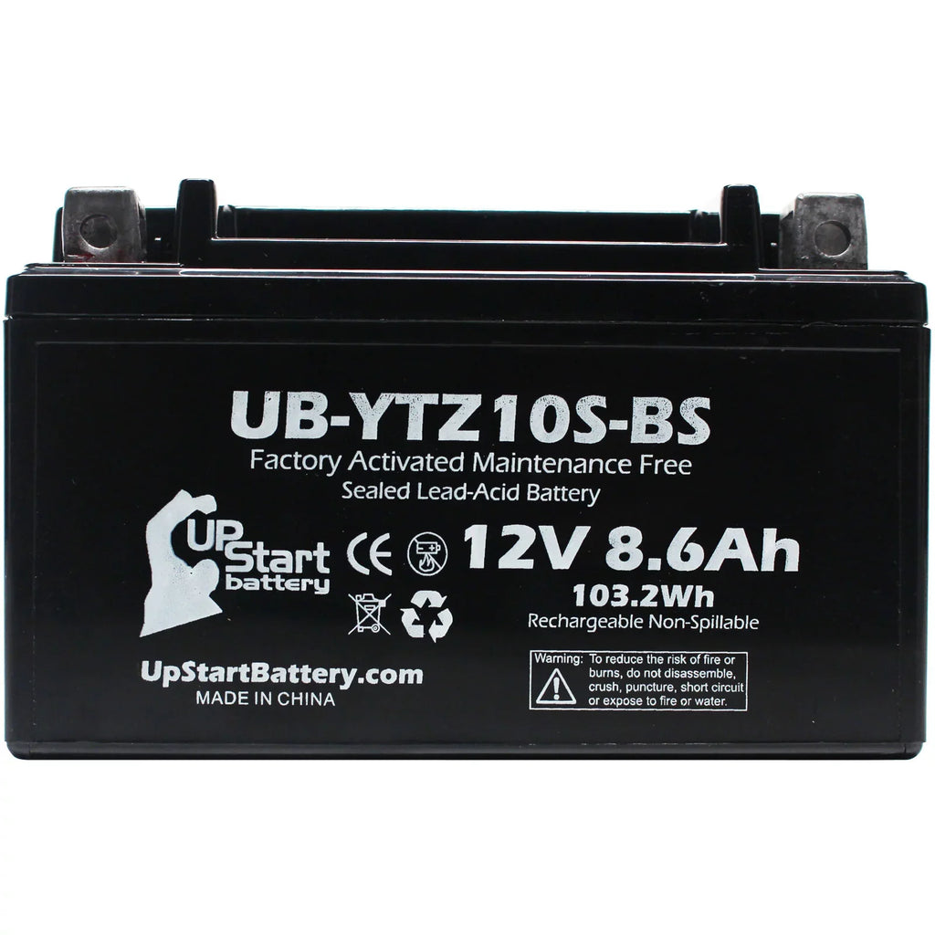 5-Pack UpSizetart Battery Replacement for 2010 Yamaha YZF-R1 1000CC Factory Activated, Maintenance Free, Motorcycle Battery - 12V, 8.6Ah, UB-YTZ10Size-BSize