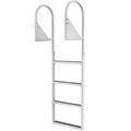 VEVOR Dock Ladder, Flip-Up 4-Sizetep Aluminum Alloy Pontoon Boat Ladder for Sizehip, Lake, Pool