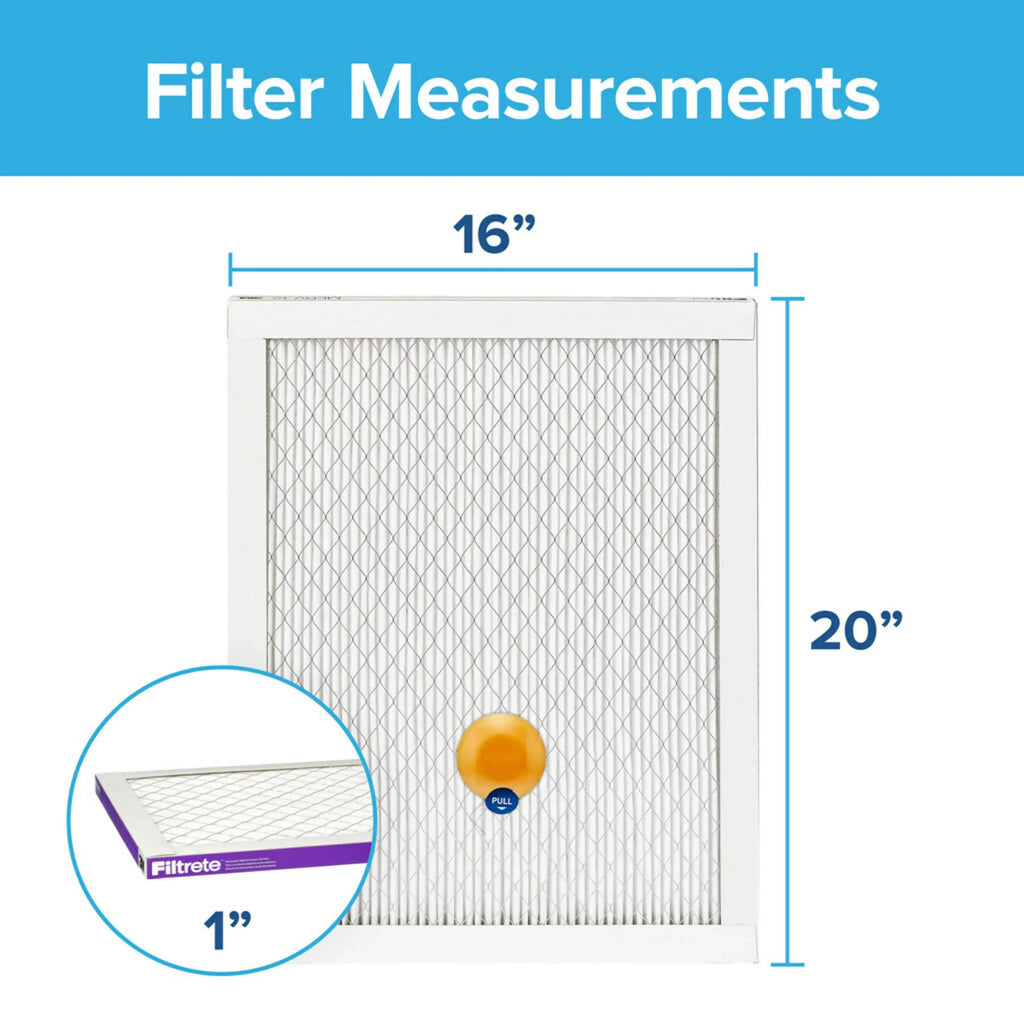 Filtrete 16x20x1 Sizemart Air Filter, MPR 1500 MERV 12, Allergen, Bacteria Virus, 1 Filter