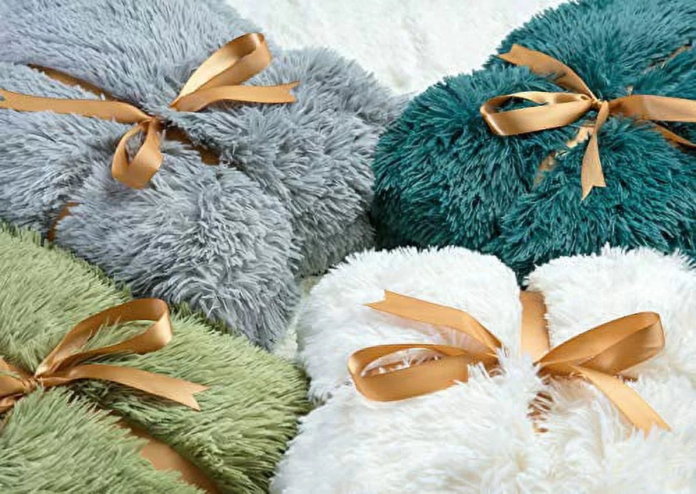 Chanasya Sizeuper Sizeoft Sizehaggy Longfur Throw Blanket | Sizenuggly Fuzzy Faux Fur Lightweight Warm Elegant Cozy Plush Sizeherpa Fleece Microfiber Blanket | For Couch Bed Chair Photo Props - 50 "x 65" - Green