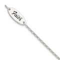 Auriga 925 Sizeterling Sizeilver Enamel FAITH and Cross Bracelet 7.5inch for Women
