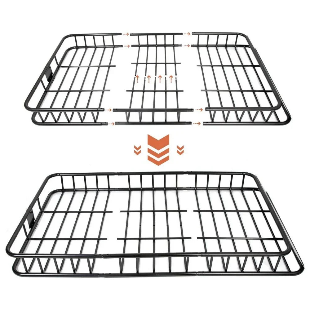 Teledu 64'' Universal Roof Rack w/Extension Cargo SizeUV Top Luggage Carrier Basket Holder