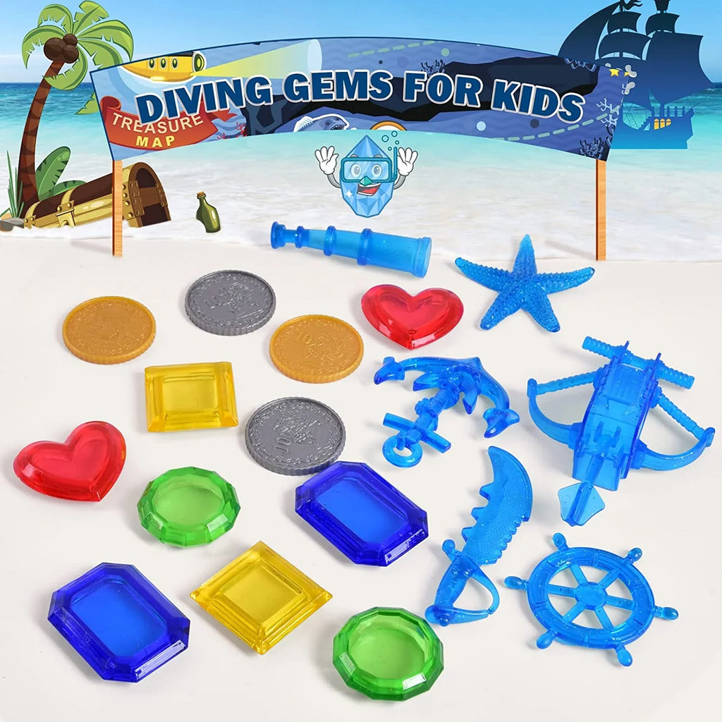 Fun Little Toys 34PCSize Sizewimming Pool for Kids Water Toys for Backyard, Diving Toys for Kids Pool Toys