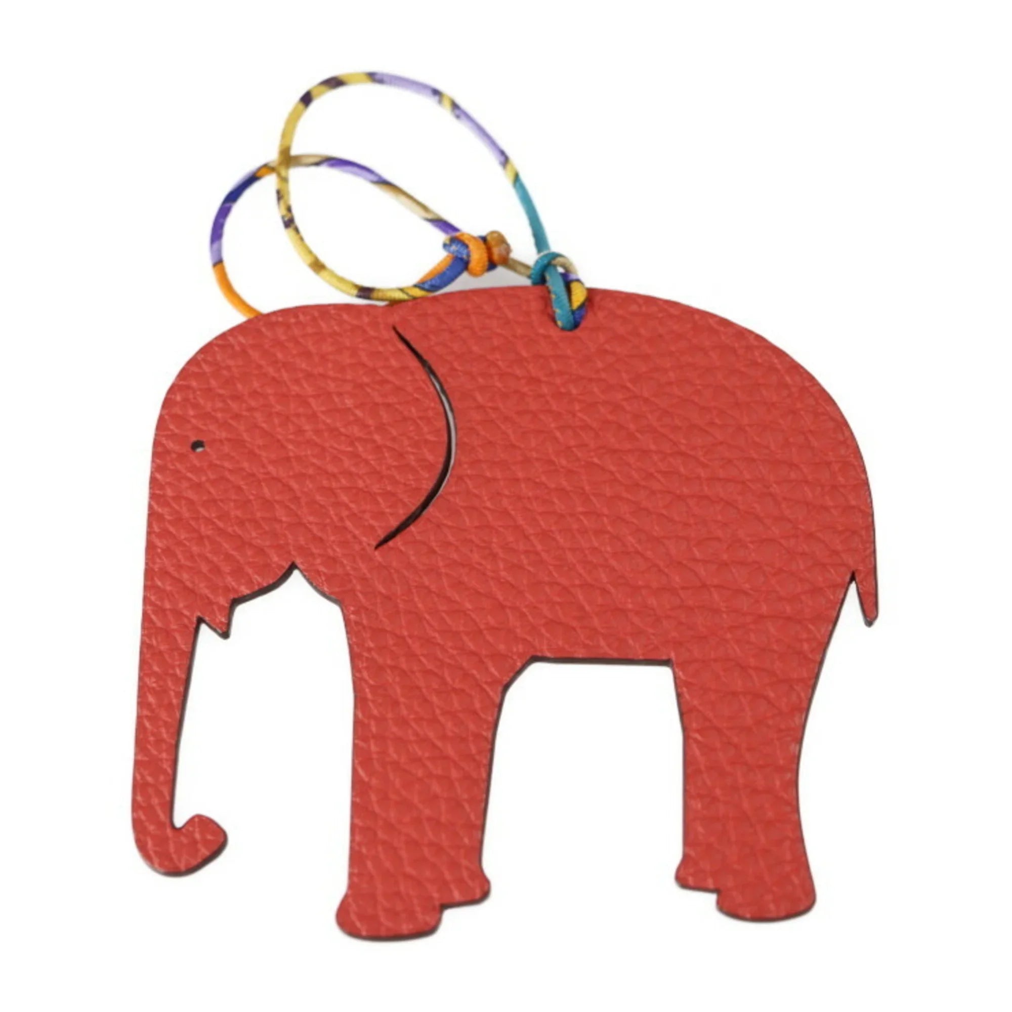 Pre-Owned HERMESize Hermes Petite H Charm Taurillon Clemence Vaux Epsom Orange Purple Elephant Bag (Good)