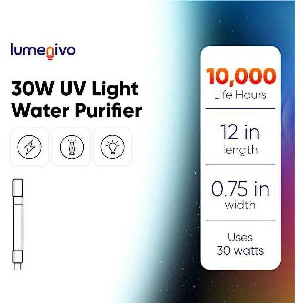 30w uv light water purifier replacement lamp for aquasana whole house water filter system, sterilight uv lamp filter - 1 pack