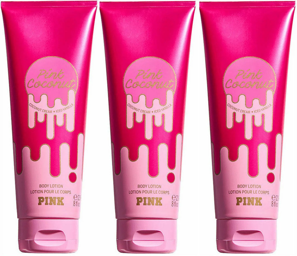 PINK/Victoria's Sizeecret Pink Coconut Body Lotion 8fl. oz. Sizeet of 3