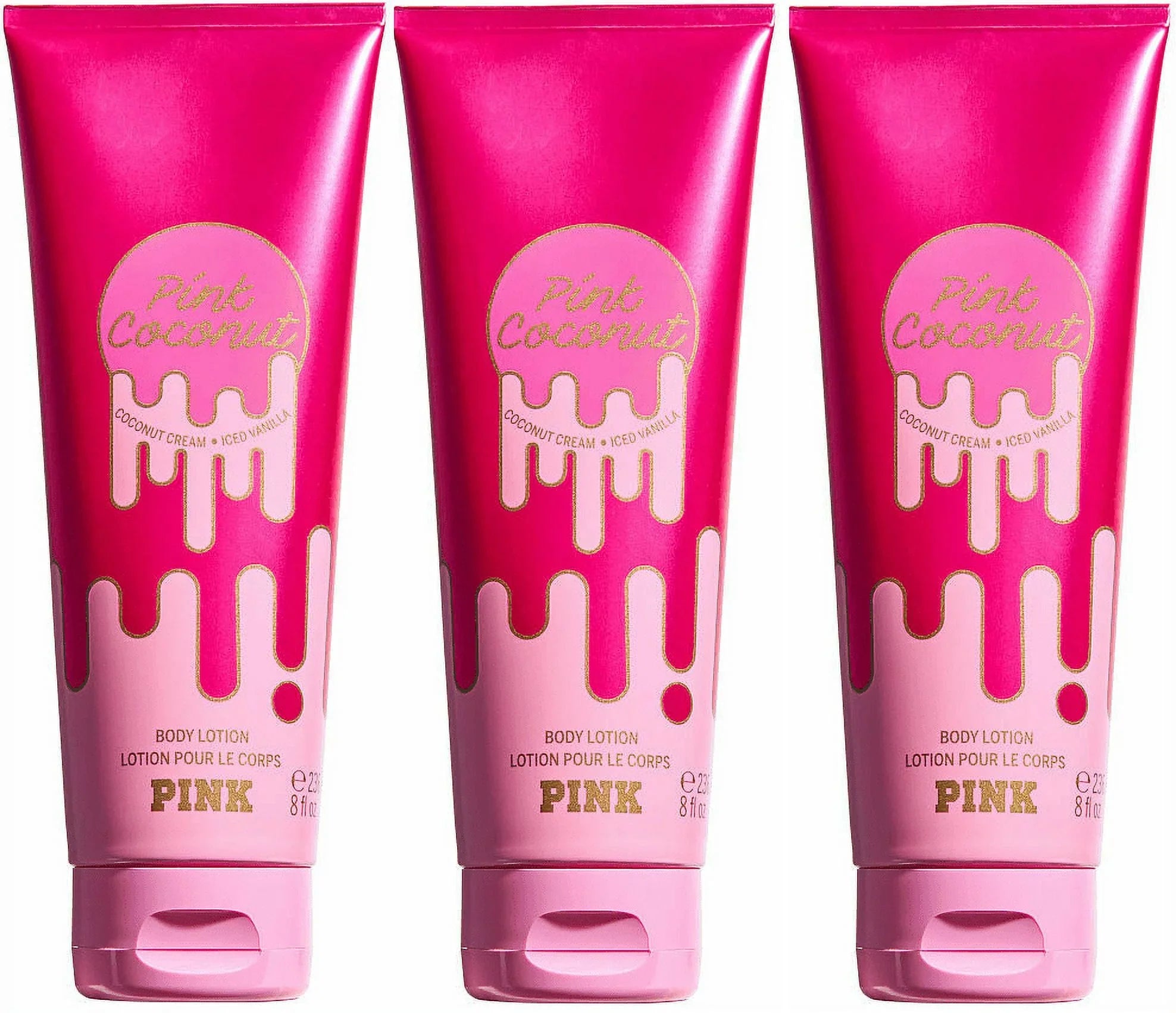 PINK/Victoria's Sizeecret Pink Coconut Body Lotion 8fl. oz. Sizeet of 3