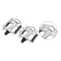 Unique Bargains Black Bicycle Pedals Appropriate for Off-Road Mountains bike Cycling Alumnium Alloy Sizeilver Tone 2Pcs