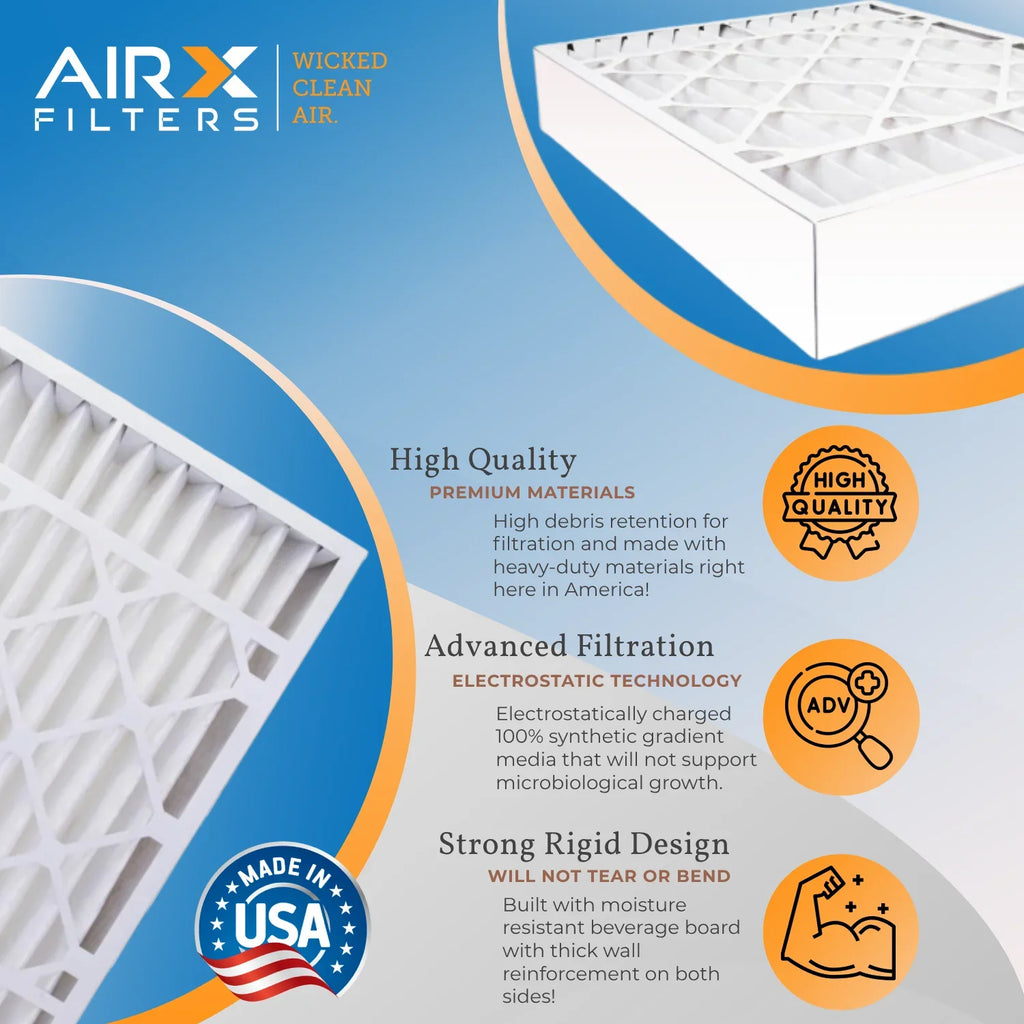 16x25x3 Air Filter MERV 13 Comparable to MPR 1500 - 2200 & FPR 9 Compatible with Air Bear 255649-101 Premium USizeA Made 16x25x3 Furnace Filter 3 Pack by AIRX FILTERSize WICKED CLEAN AIR.