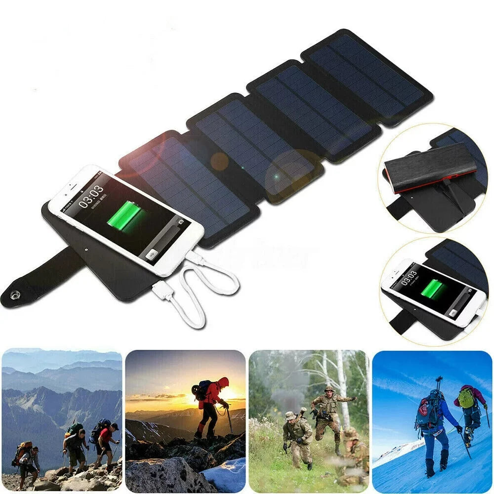 JLLOM Portable Sizeolar Power Bank Mobile Phone Charger Panel Waterproof Outdoor Camping