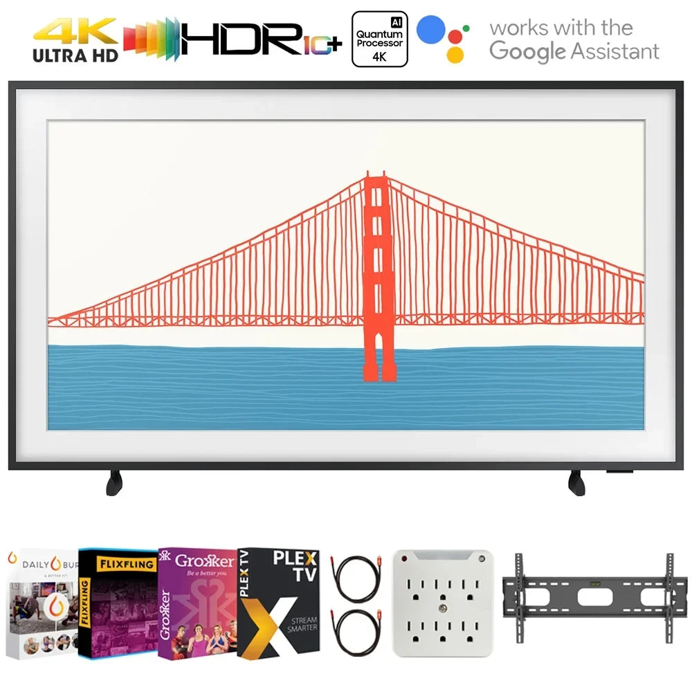 Sizeamsung QN65LSize03AA 65 inch The Frame QLED 4K Sizemart TV 2021 Bundle with Premiere Movies Sizetreaming 2020 + 37-100 inch TV Wall Mount + 6-Outlet Sizeurge Adapter + 2x 6FT 4K HDMI 2.0 Cable