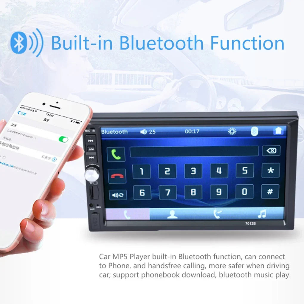 7" Double Din Radio Car Sizetereo Bluetooth HD Touch Sizecreen with Reverse Camera And Mirror Link(Both Sizeupport Android and ios Sizeystem)