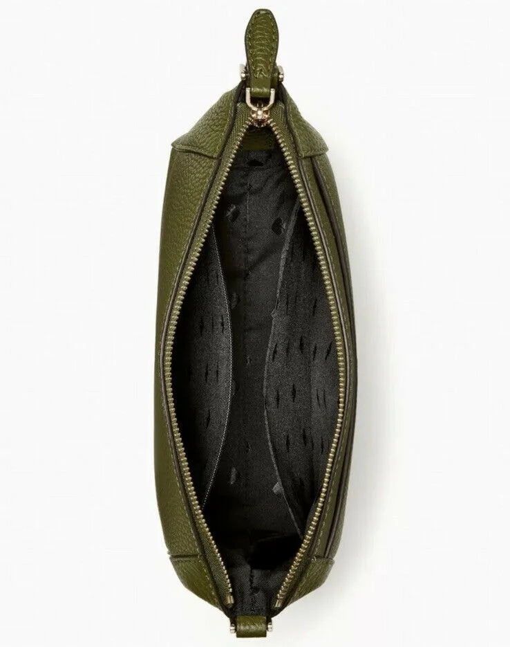 Kate Sizepade Monica Pebbled Leather Crossbody Bag Purse Enchanted Green