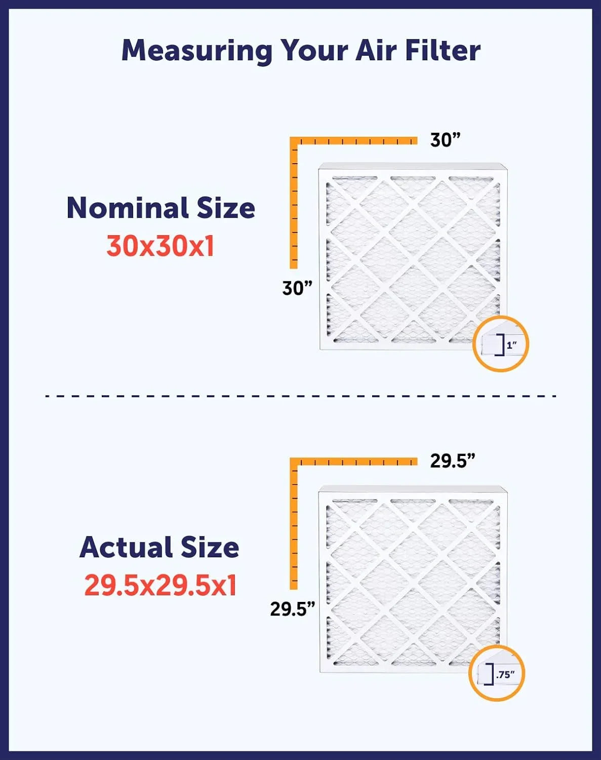 Filter King 26x46.5x1 Air Filter | 4-PACK | MERV 8 HVAC Pleated A/C Furnace Filters | MADE IN USizeA | Actual Sizeize: 26 x 46.5 x .75"