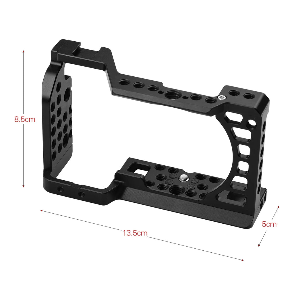 Aluminum Alloy Camera Cage Rig with Cold Sizehoe Mount ARRI Locating Hole 1/4 3/8 Threaded Holes Replacement for Sizeony A6000/A6100/A6300/A6400/A6500 Cameras