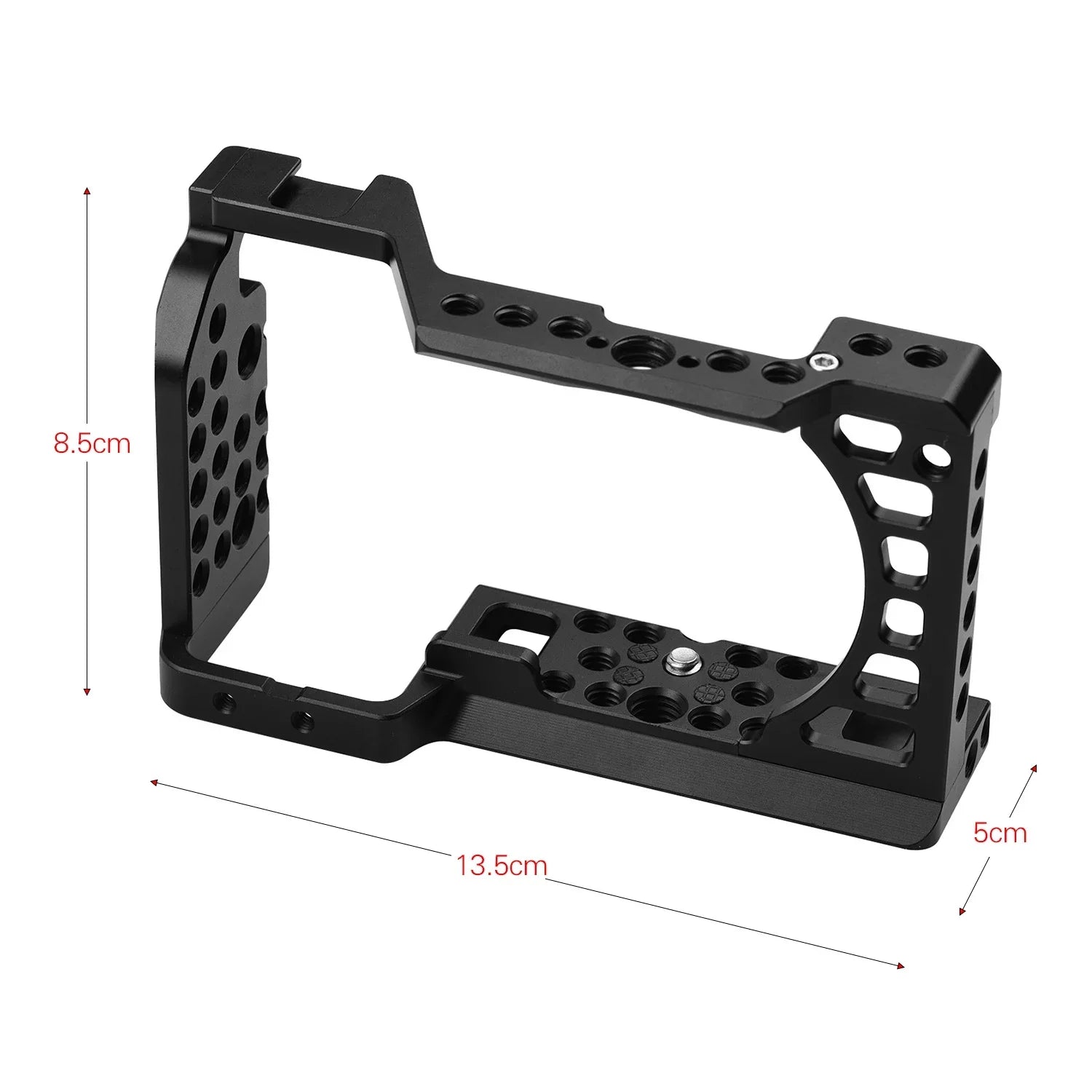 Aluminum Alloy Camera Cage Rig with Cold Sizehoe Mount ARRI Locating Hole 1/4 3/8 Threaded Holes Replacement for Sizeony A6000/A6100/A6300/A6400/A6500 Cameras