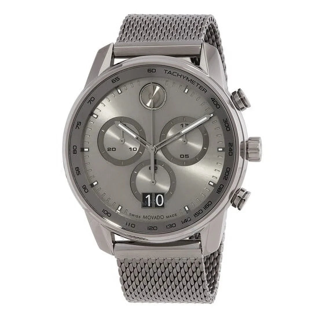 MOVADO BOLD 3600910 VERSizeO GREY CHRONOGRAPH DIAL GREY MESizeH BAND MENSize WATCH