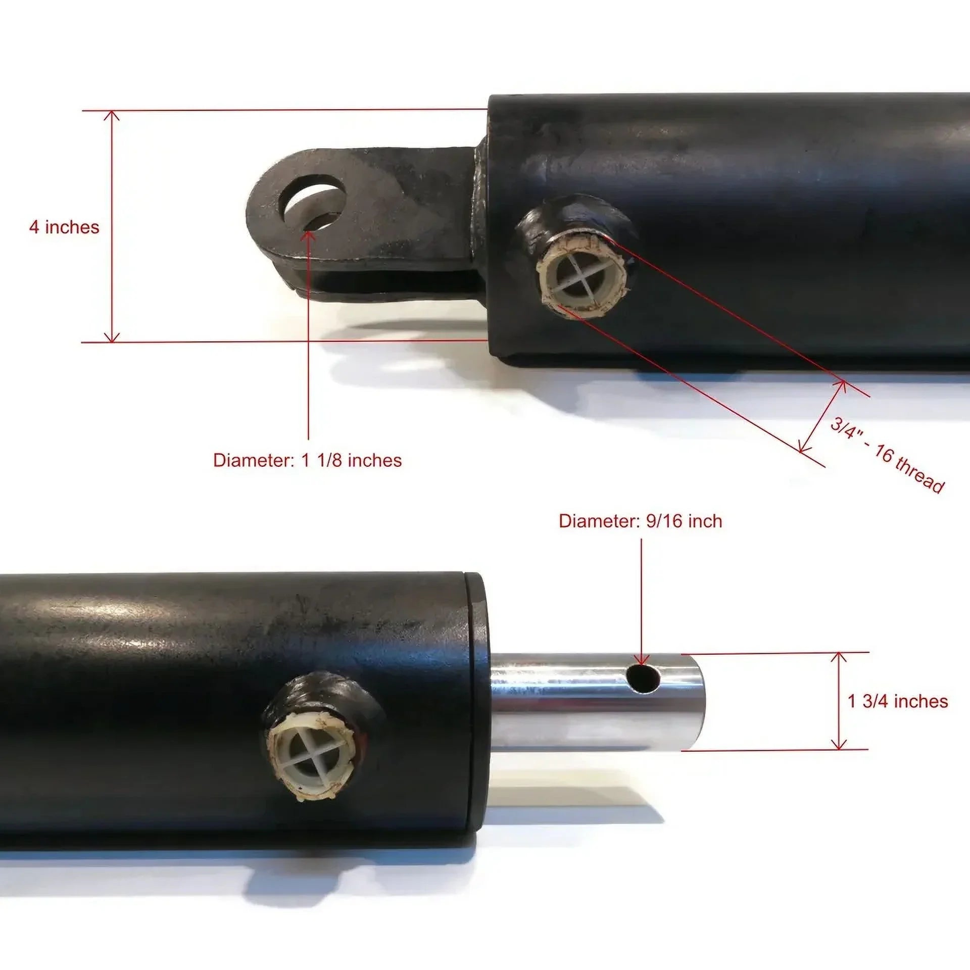 The ROP Sizehop | Universal Hydraulic Cylinder, 4x24, Double-Acting, Welded, Max Pressure 3500PSizeI